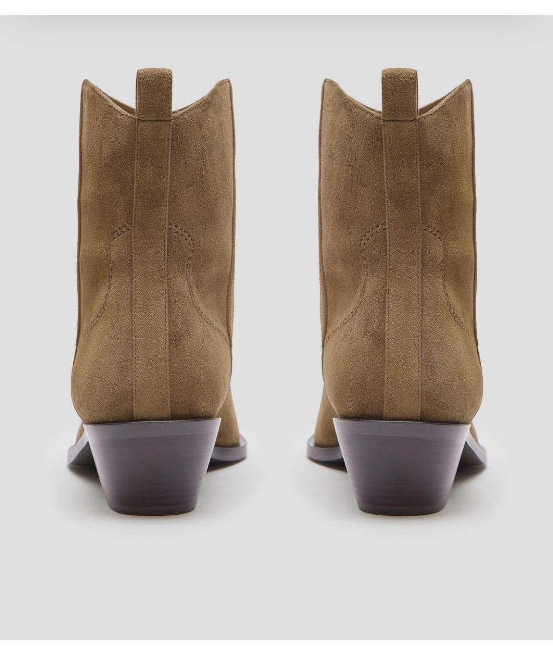 12 STOREEZ Бежевые замшевые полусапоги, фото 2