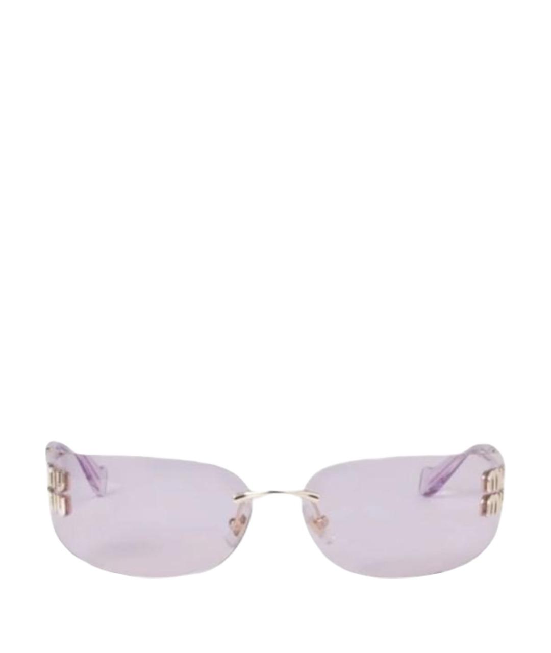 MIU MIU Розовые металлические солнцезащитные очки, фото 1