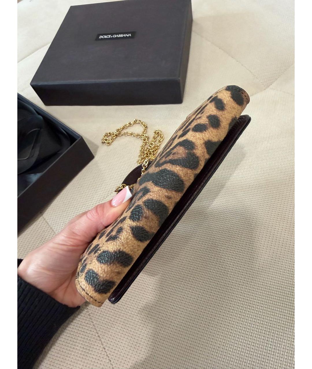 DOLCE&GABBANA Коричневая кожаная сумка через плечо, фото 6