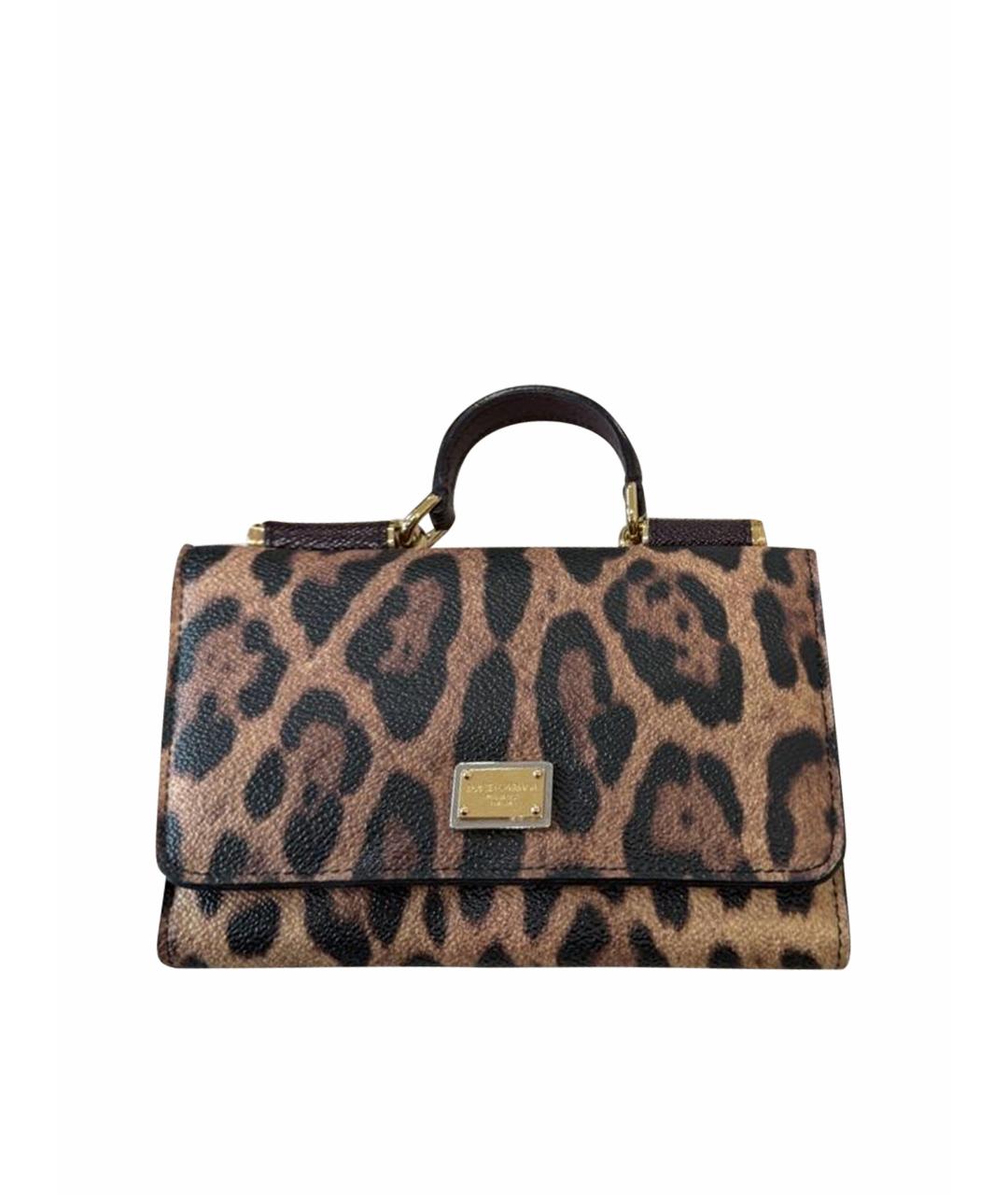 DOLCE&GABBANA Коричневая кожаная сумка через плечо, фото 1