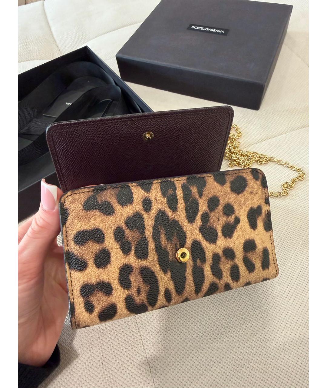 DOLCE&GABBANA Коричневая кожаная сумка через плечо, фото 3