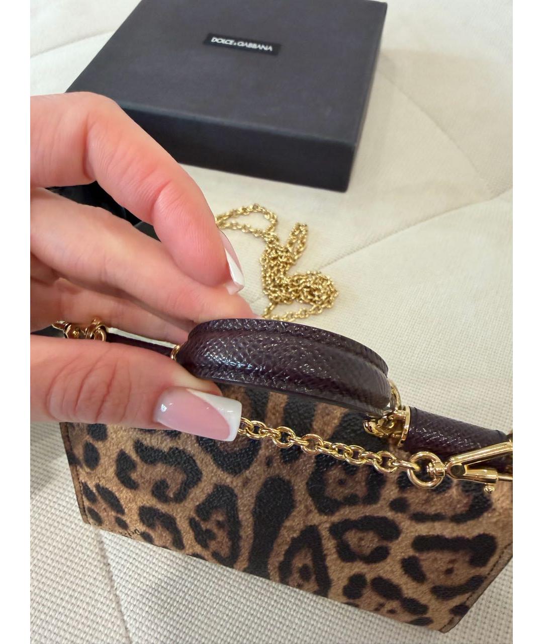 DOLCE&GABBANA Коричневая кожаная сумка через плечо, фото 8