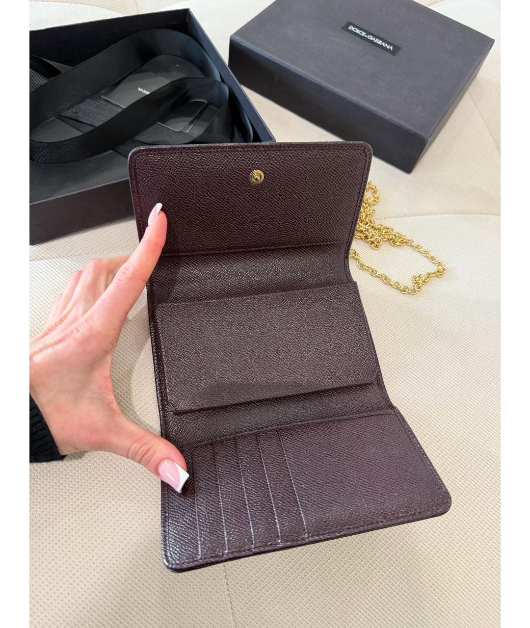 DOLCE&GABBANA Коричневая кожаная сумка через плечо, фото 4