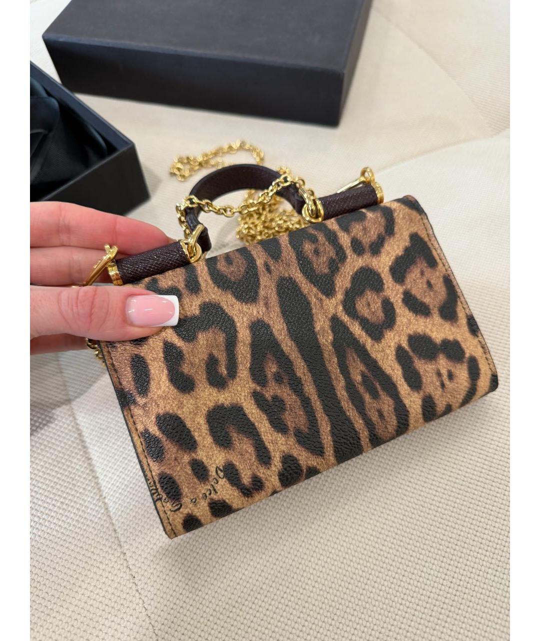 DOLCE&GABBANA Коричневая кожаная сумка через плечо, фото 5