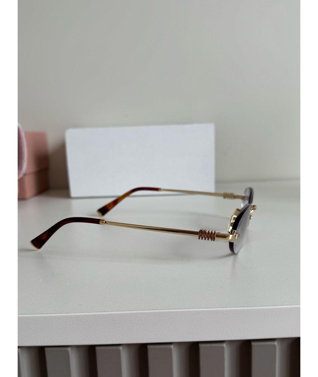 MIU MIU Синие металлические солнцезащитные очки, фото 7