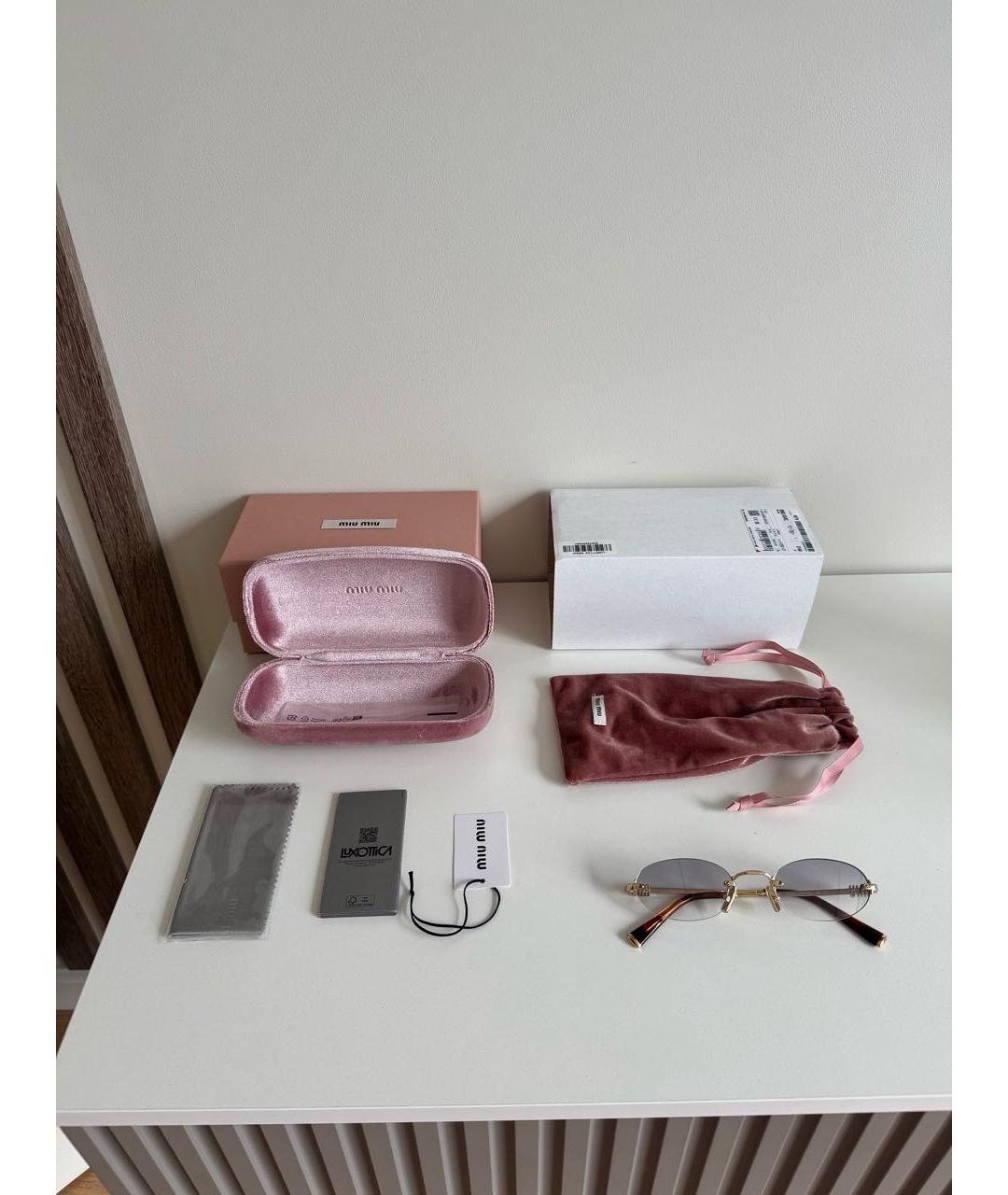 MIU MIU Синие металлические солнцезащитные очки, фото 2