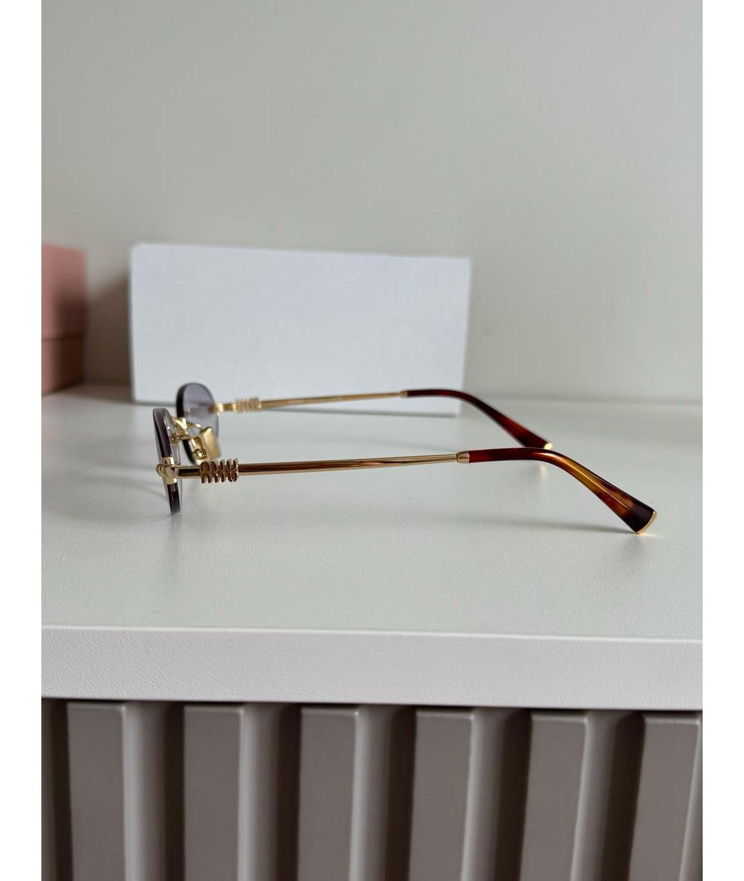 MIU MIU Синие металлические солнцезащитные очки, фото 5