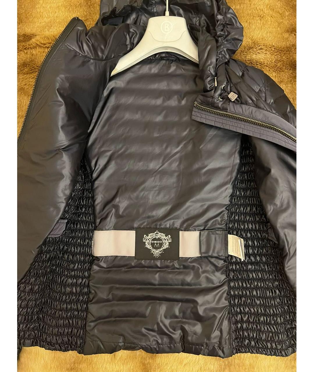 DIEGO M Темно-синяя полиэстеровая куртка, фото 6