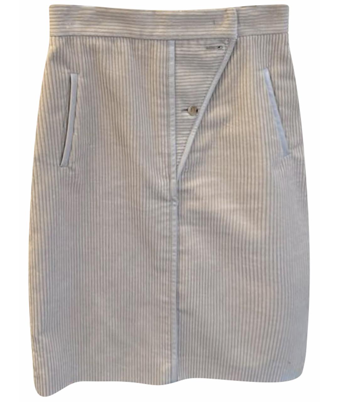 MAX MARA Белая велюровая юбка миди, фото 1