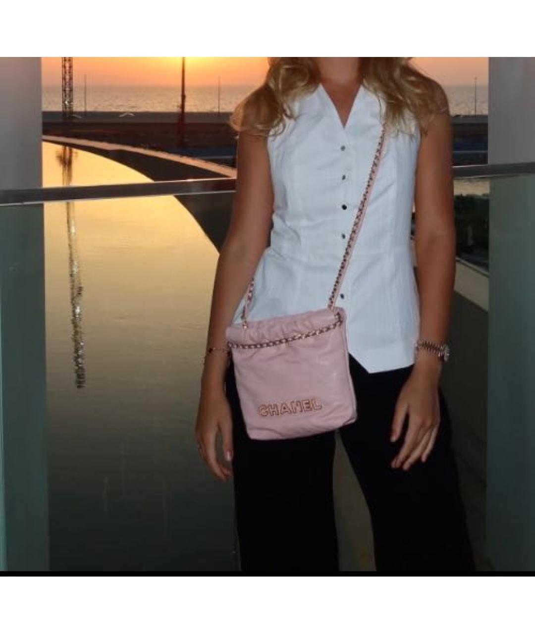 CHANEL Розовая кожаная сумка через плечо, фото 7