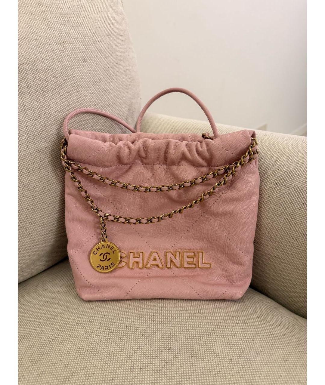 CHANEL Розовая кожаная сумка через плечо, фото 8