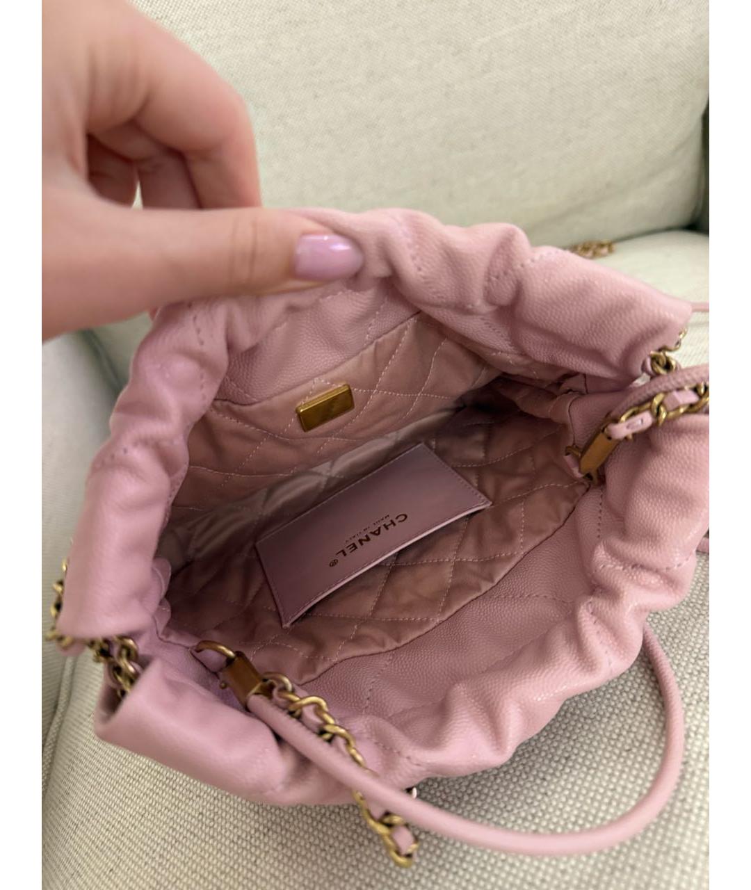 CHANEL Розовая кожаная сумка через плечо, фото 4