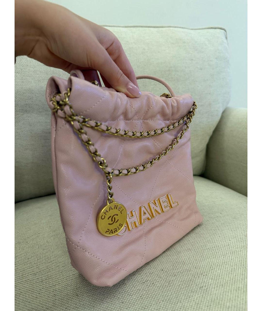 CHANEL Розовая кожаная сумка через плечо, фото 2