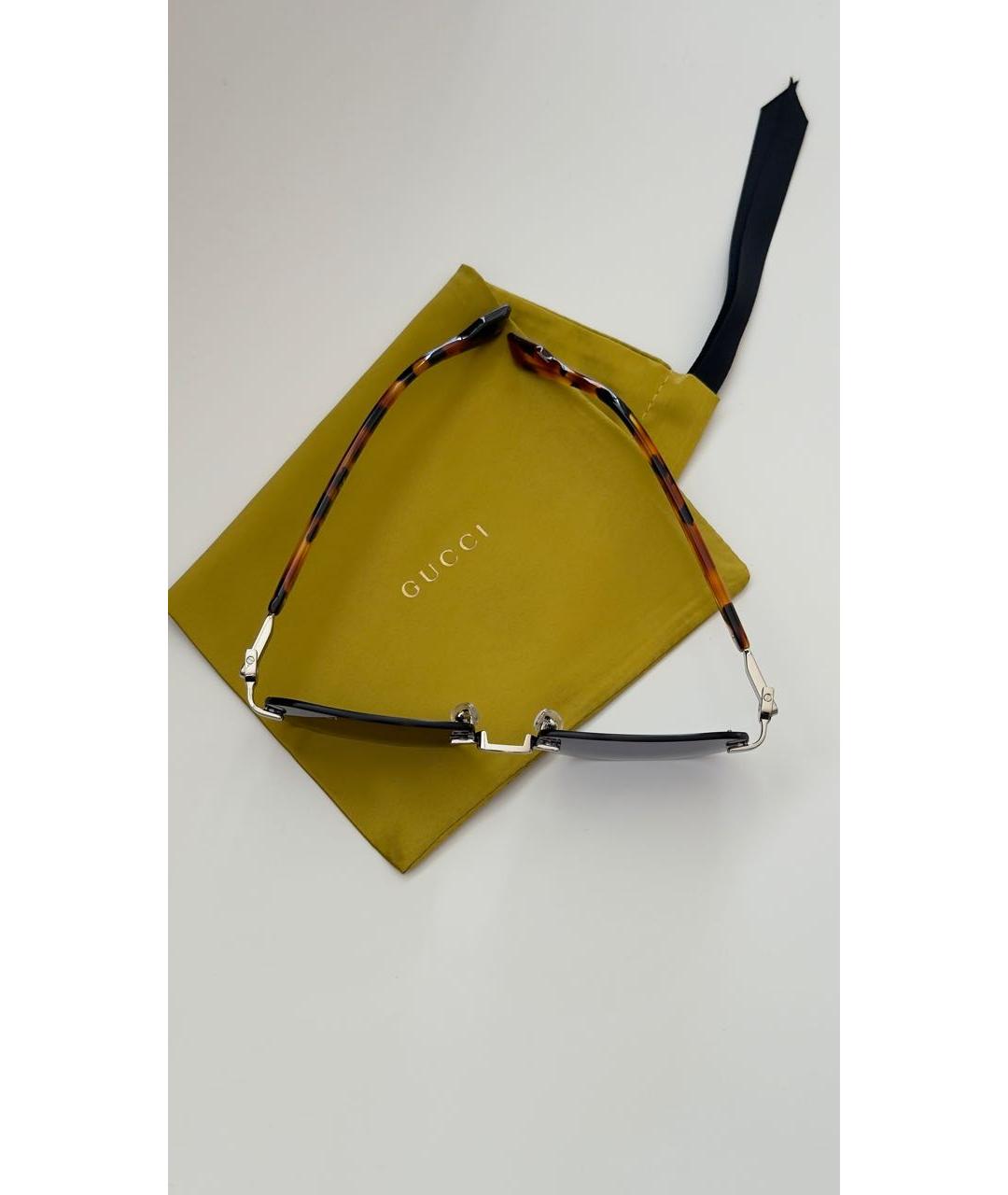 GUCCI Синие металлические солнцезащитные очки, фото 4