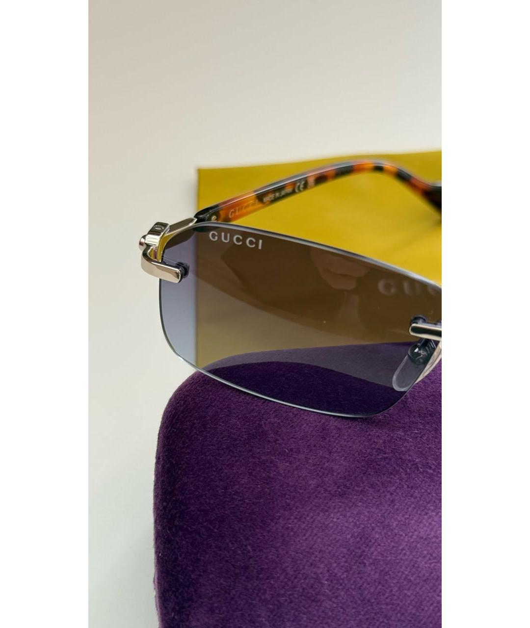 GUCCI Синие металлические солнцезащитные очки, фото 3