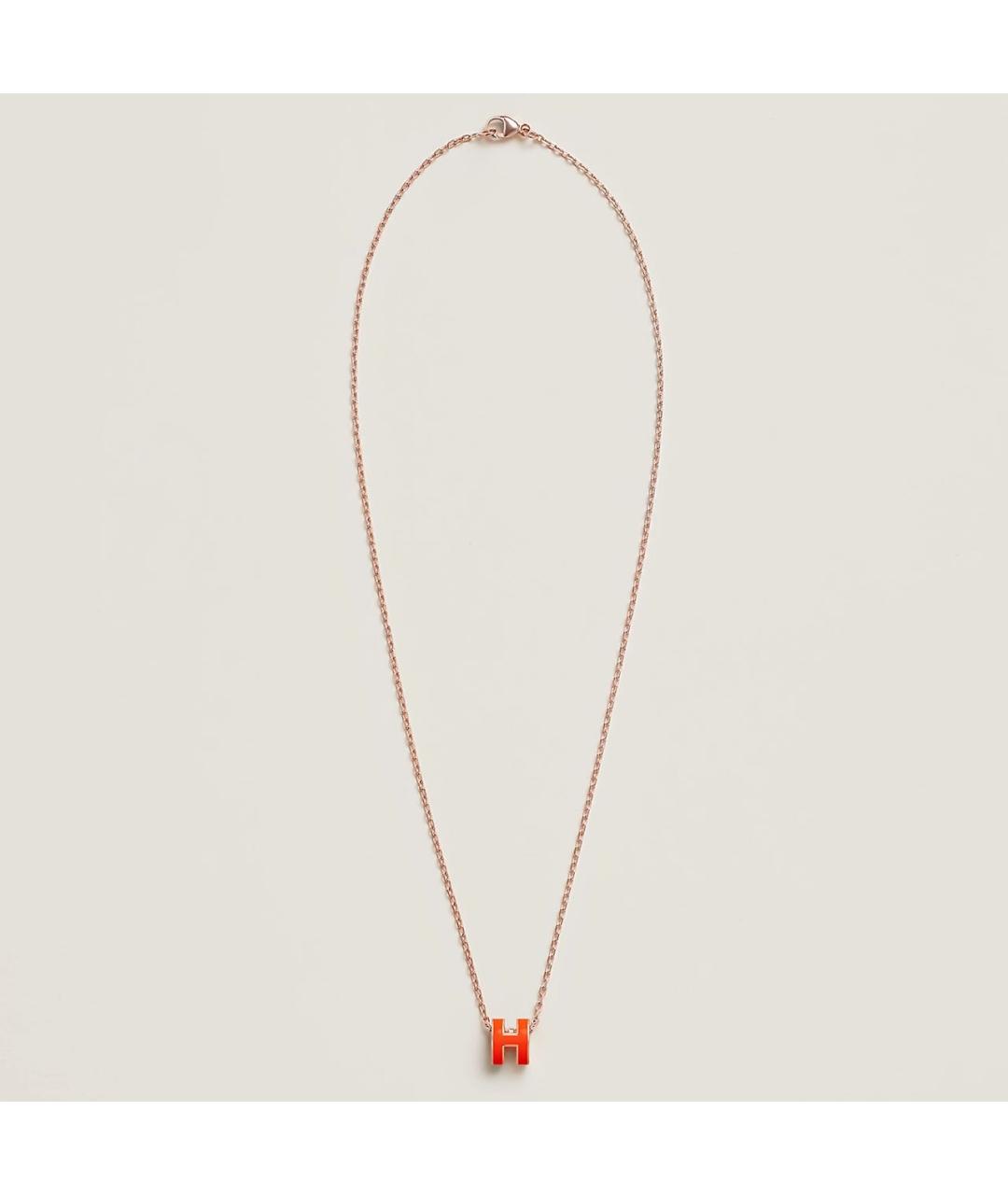 HERMES Оранжевая металлическая подвеска, фото 2