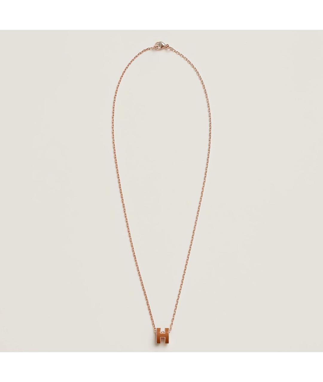 HERMES Коричневая металлическая подвеска, фото 2