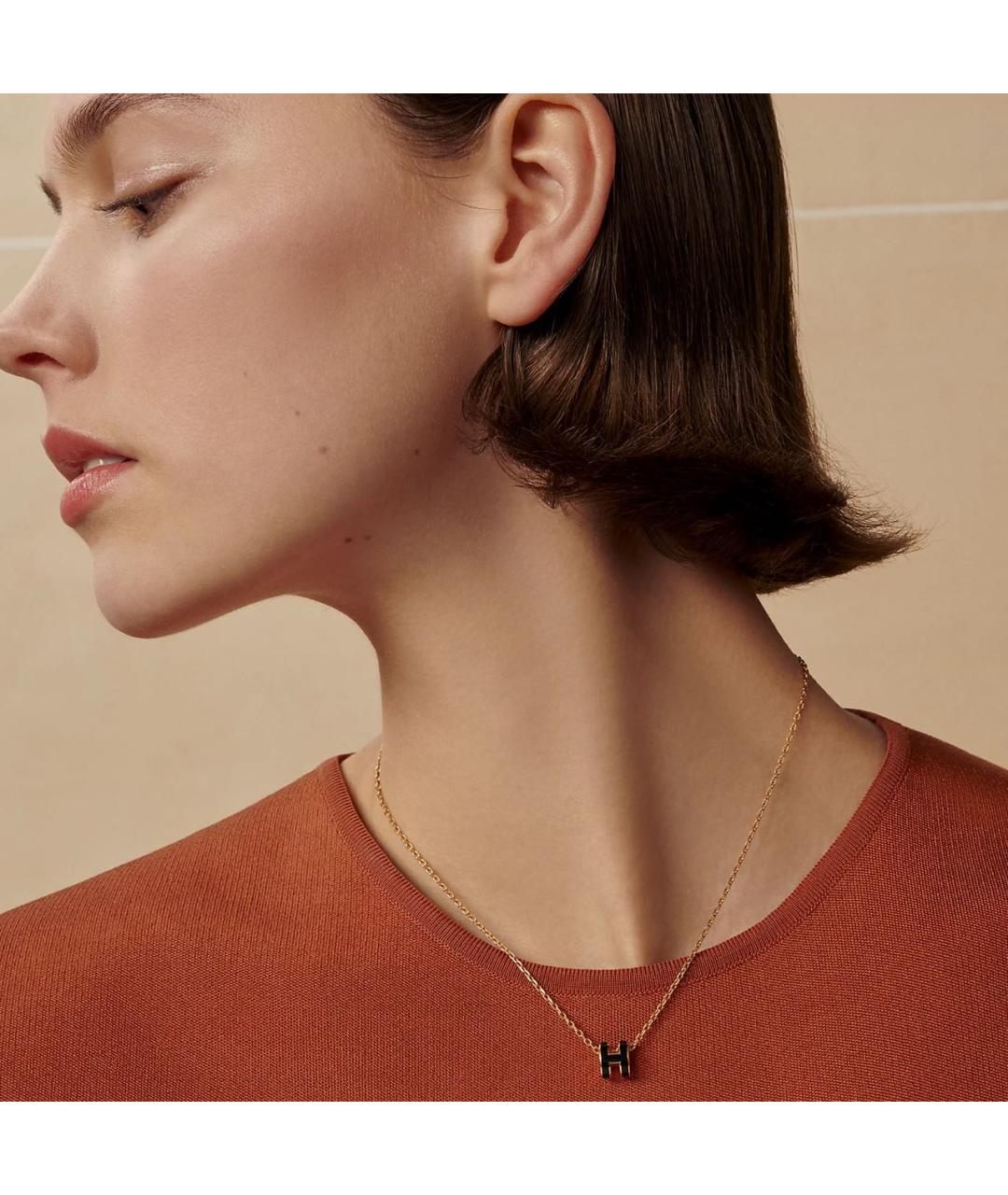 HERMES Коричневая металлическая подвеска, фото 3