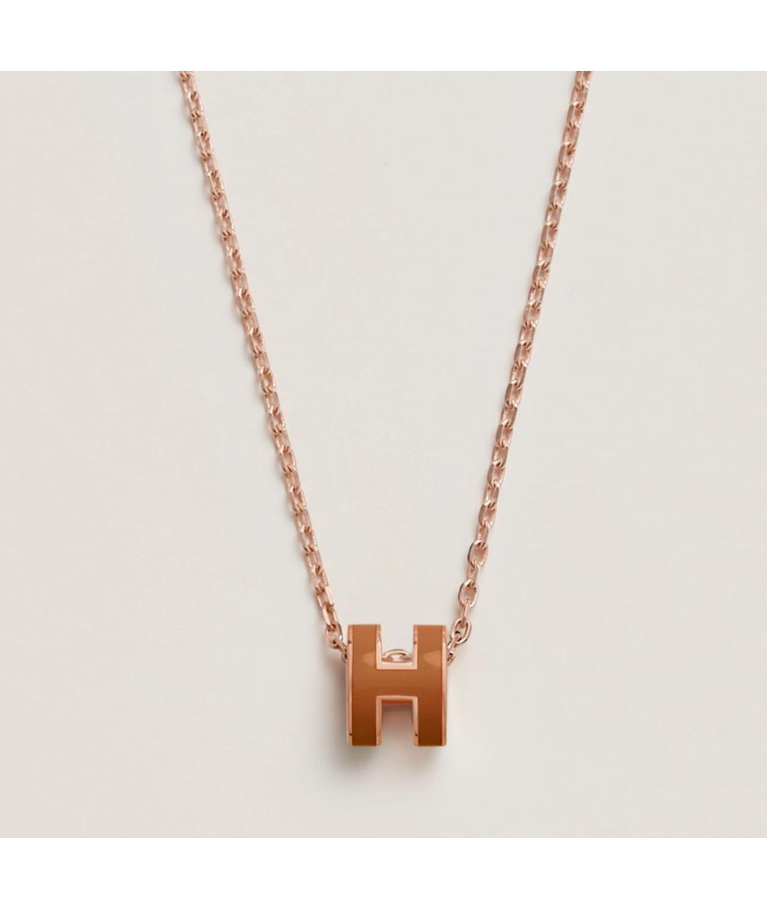 HERMES Коричневая металлическая подвеска, фото 4