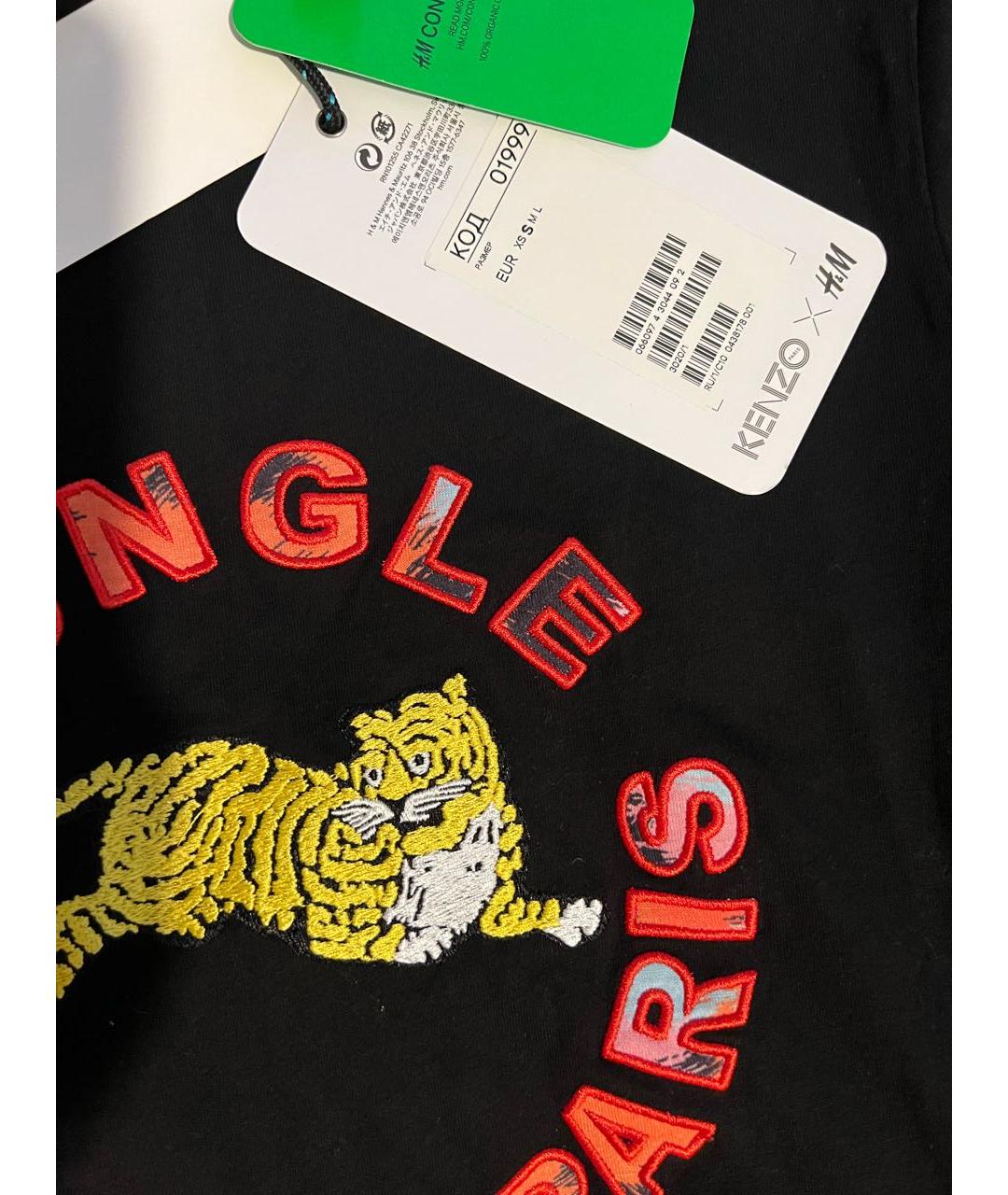 KENZO Черная хлопковая футболка, фото 3