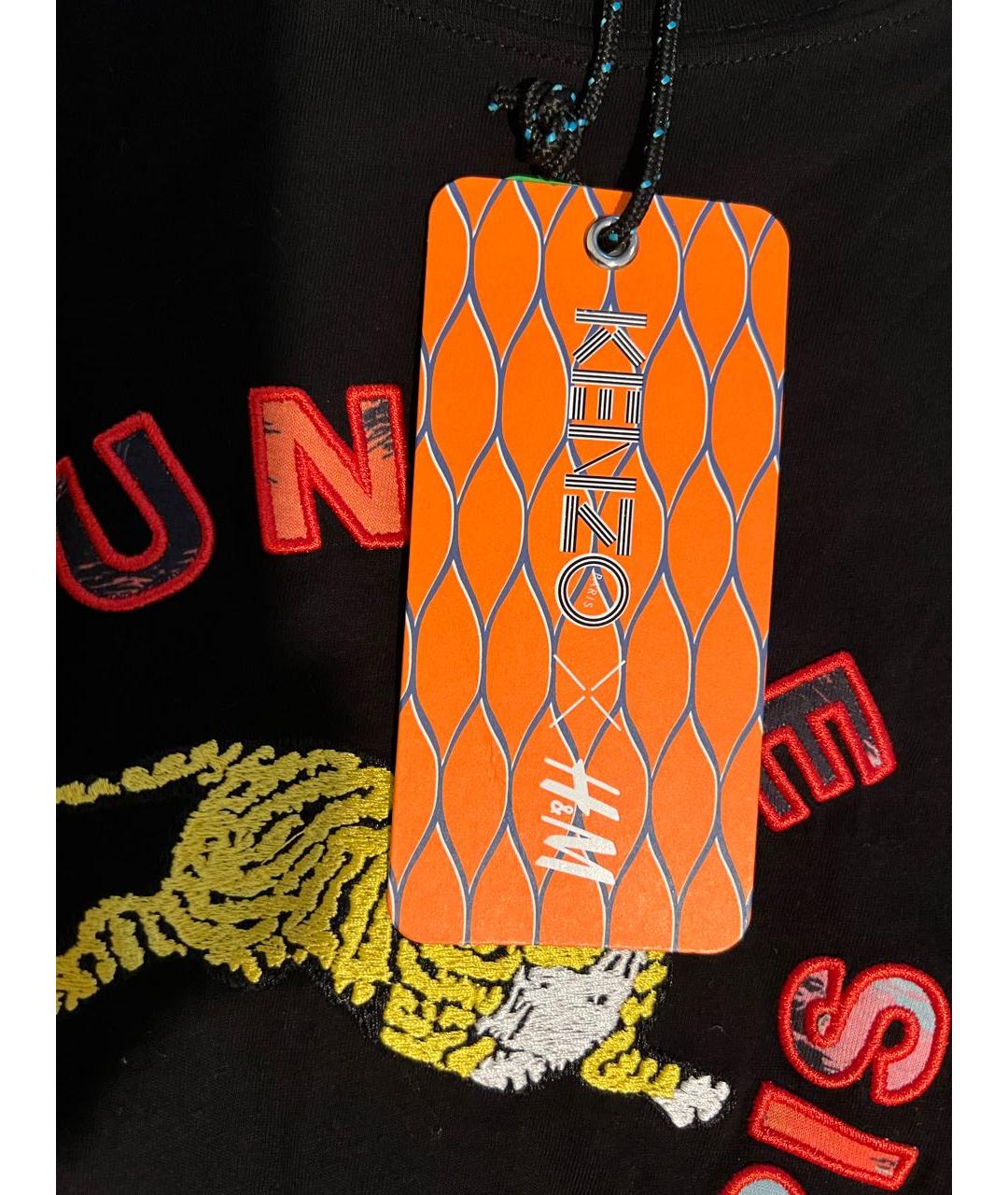 KENZO Черная хлопковая футболка, фото 2