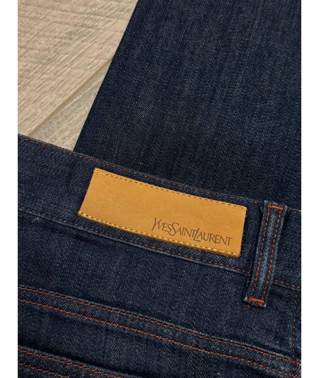 SAINT LAURENT Темно-синие джинсы слим, фото 2