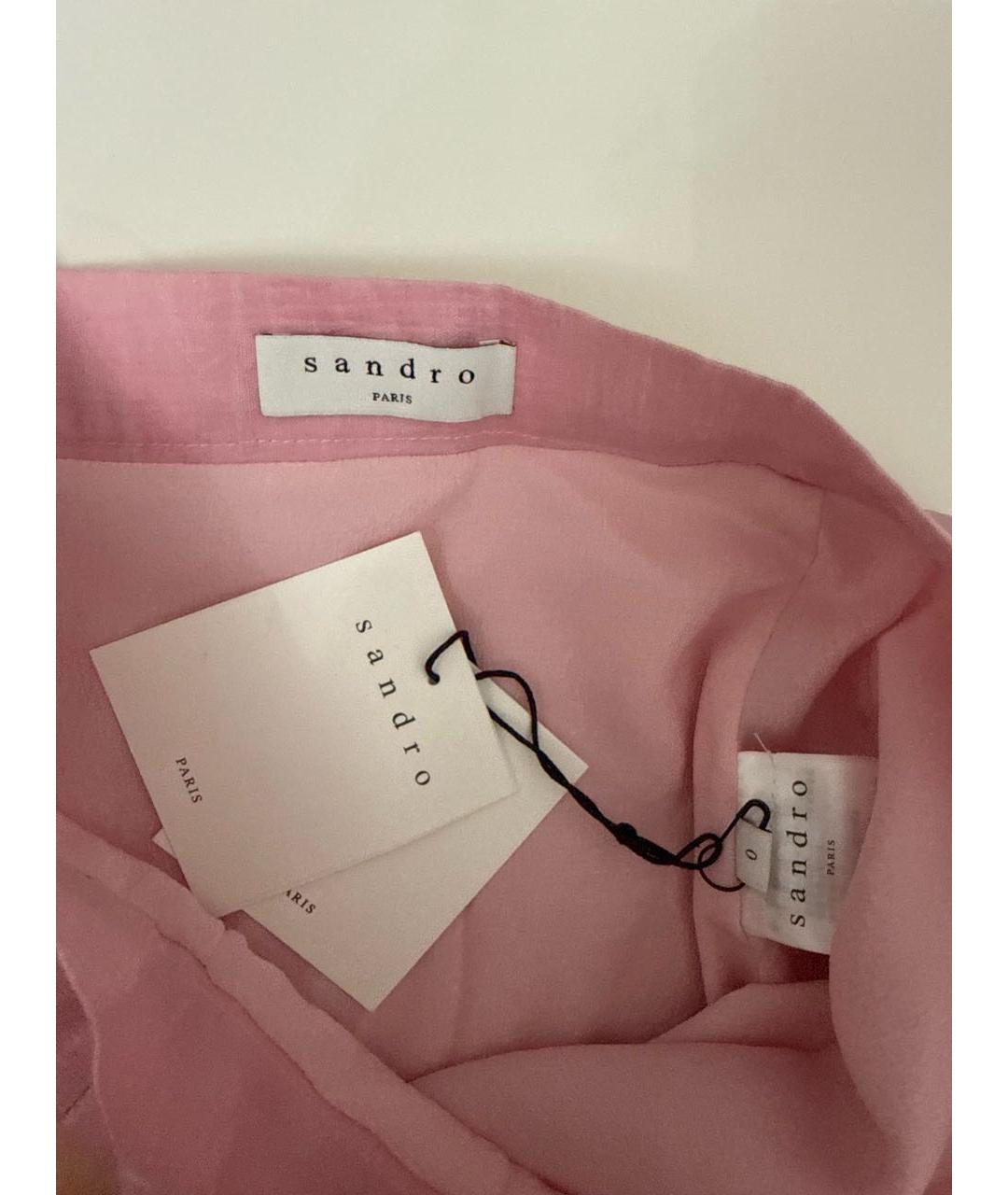 SANDRO Розовая льняная юбка мини, фото 6