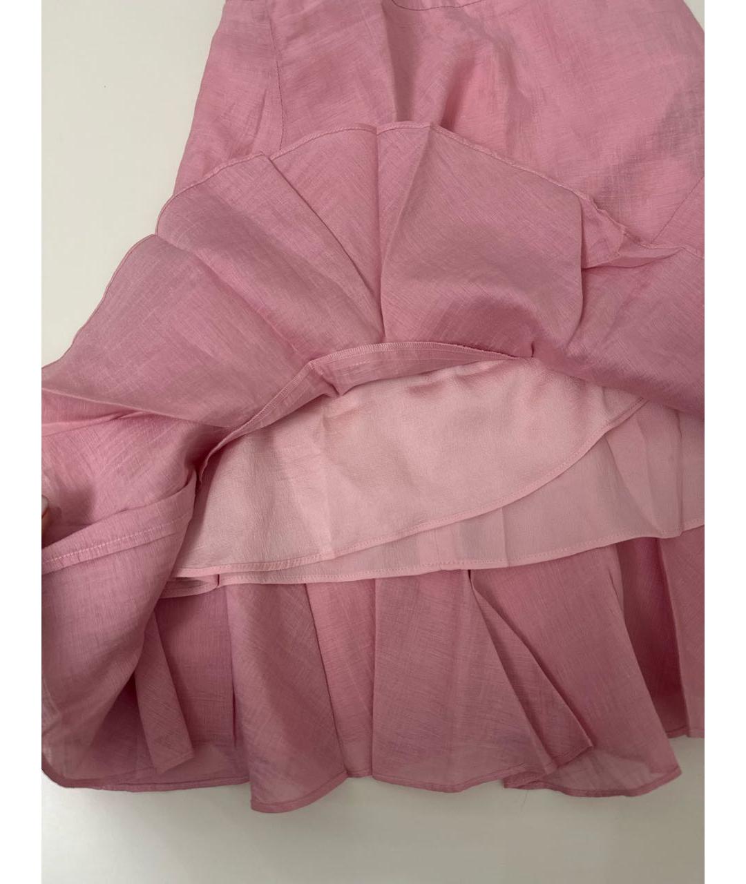 SANDRO Розовая льняная юбка мини, фото 7