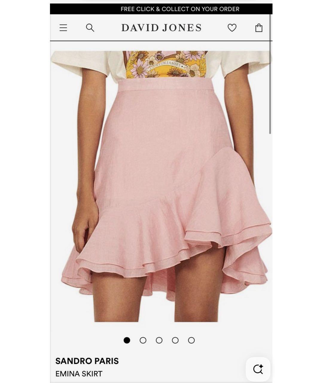 SANDRO Розовая льняная юбка мини, фото 2