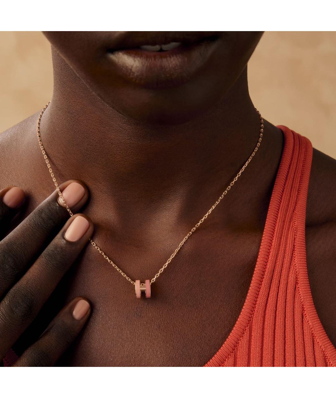 HERMES Розовая металлическая подвеска, фото 3