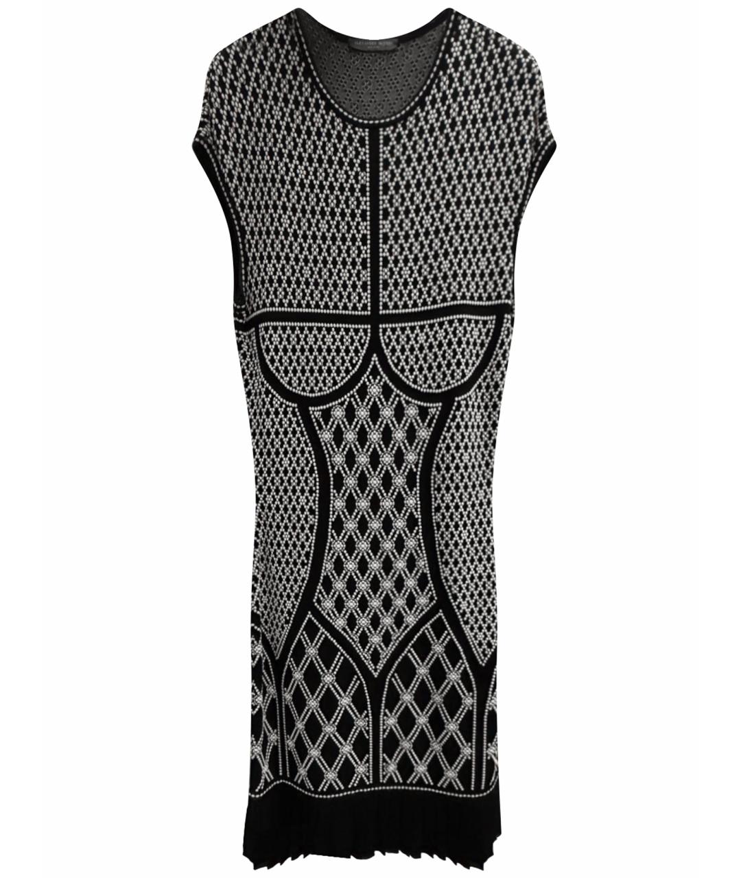 ALEXANDER MCQUEEN Черное вискозное платье, фото 1