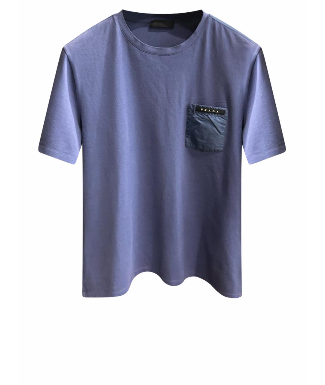 PRADA Синяя хлопковая футболка, фото 1