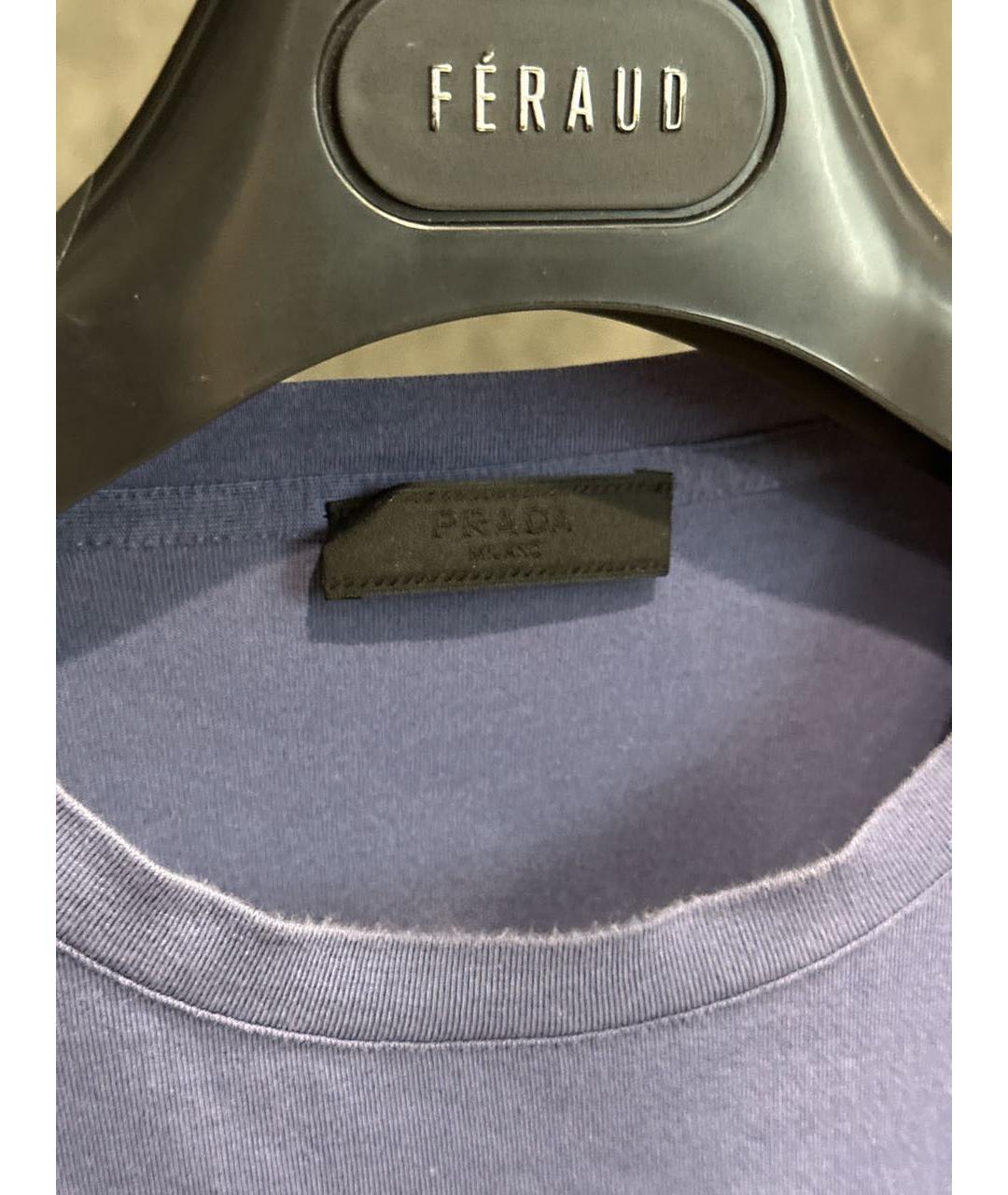 PRADA Синяя хлопковая футболка, фото 6