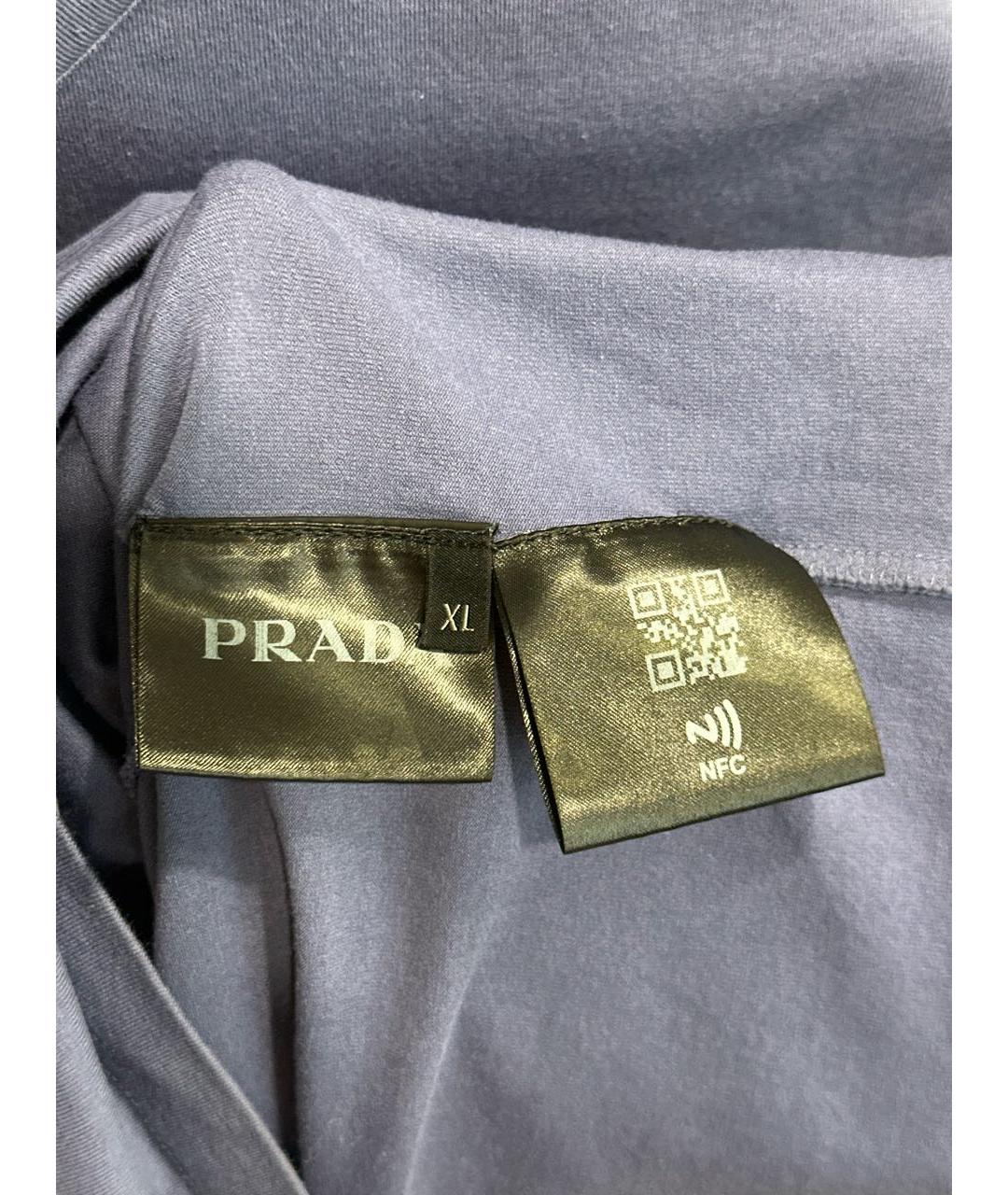 PRADA Синяя хлопковая футболка, фото 7