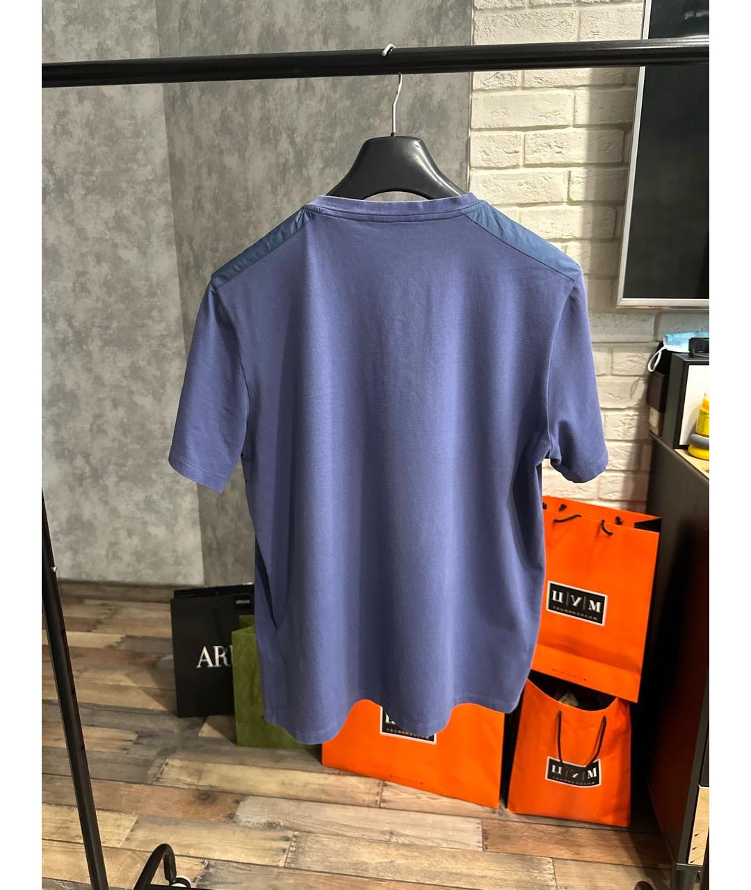 PRADA Синяя хлопковая футболка, фото 3