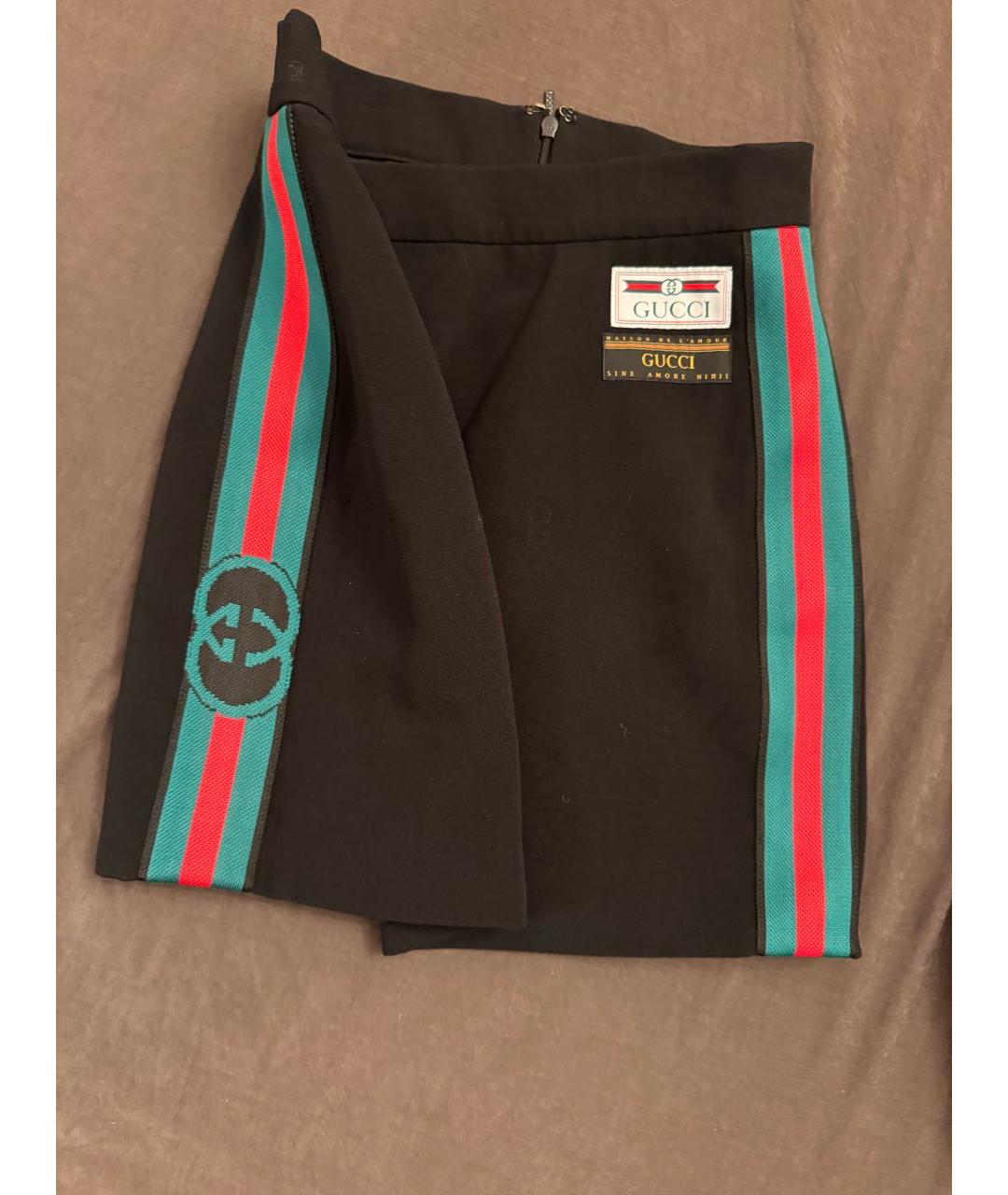 GUCCI Черная юбка мини, фото 2