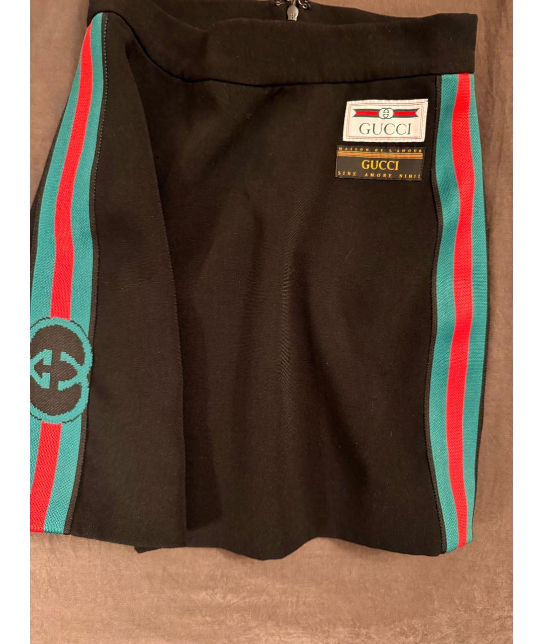 GUCCI Черная юбка мини, фото 6