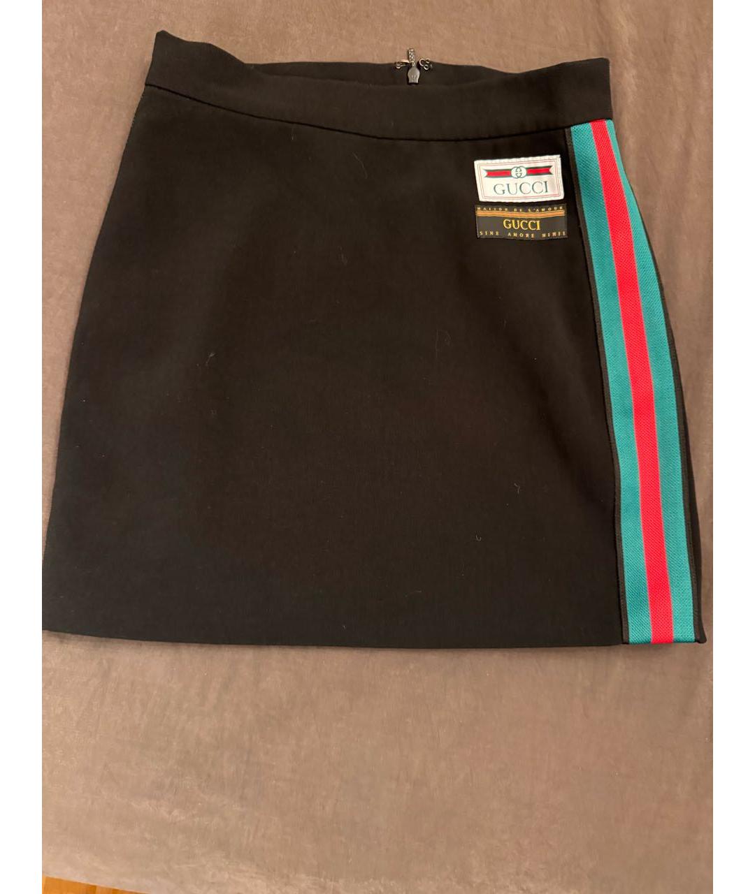 GUCCI Черная юбка мини, фото 9