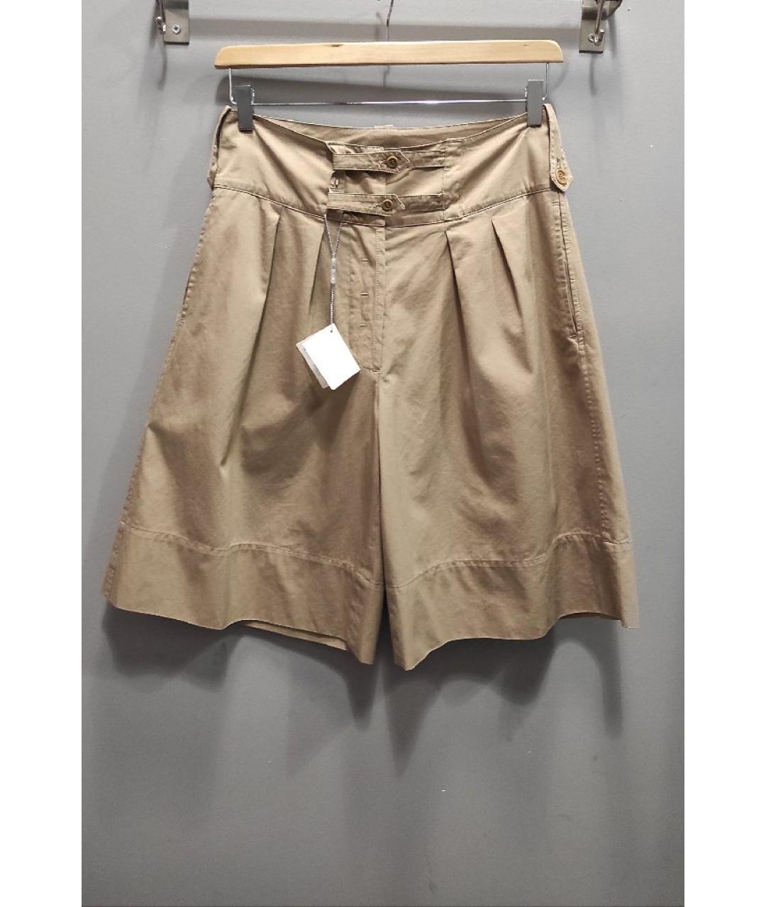 SPORTMAX Бежевые хлопковые шорты, фото 9