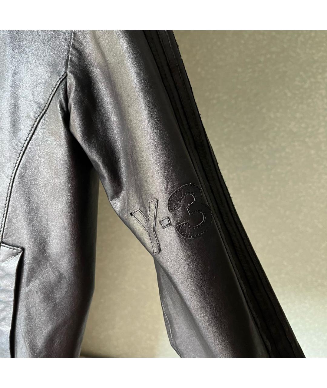 Y-3 Черная кожаная куртка, фото 3