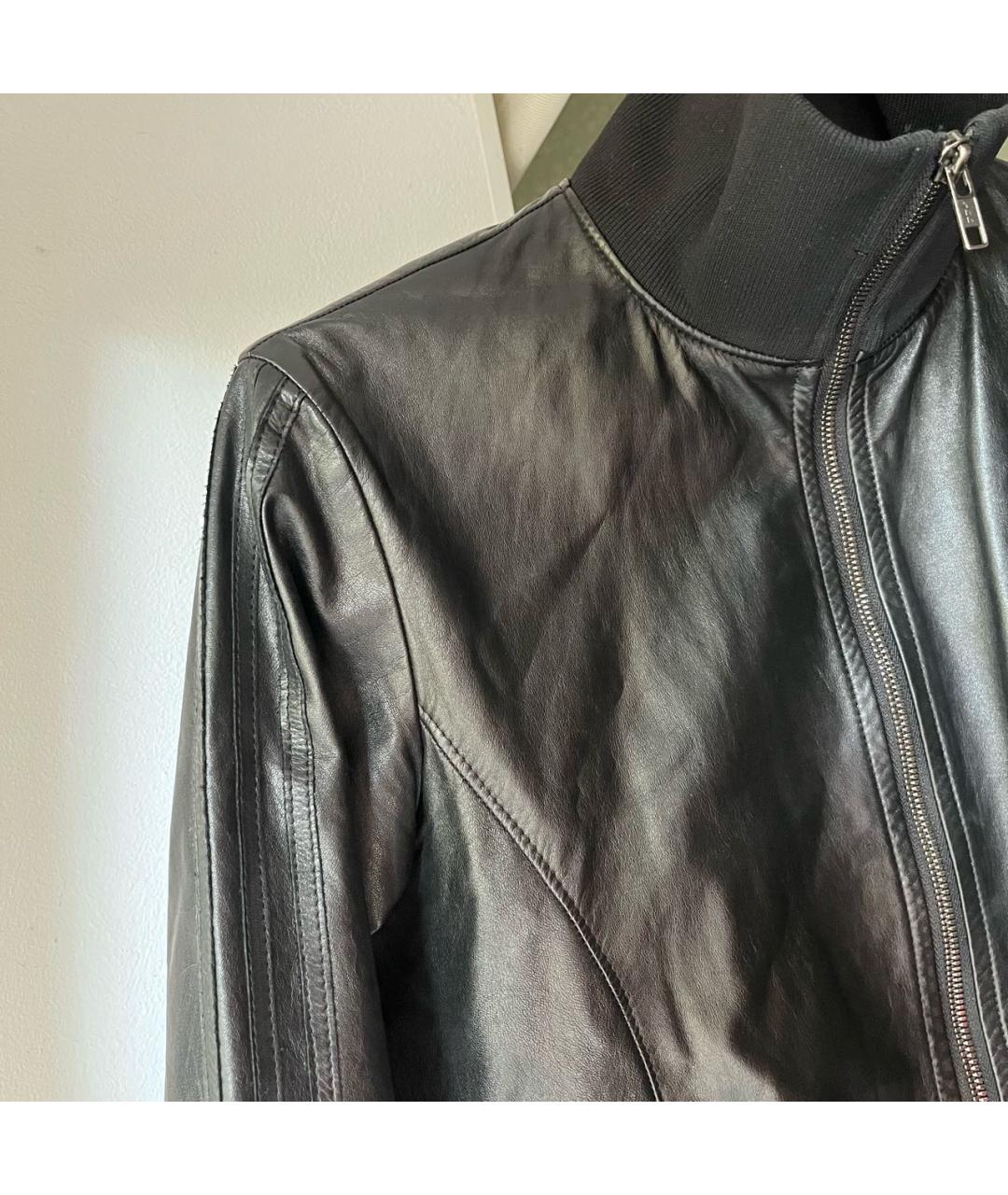 Y-3 Черная кожаная куртка, фото 4