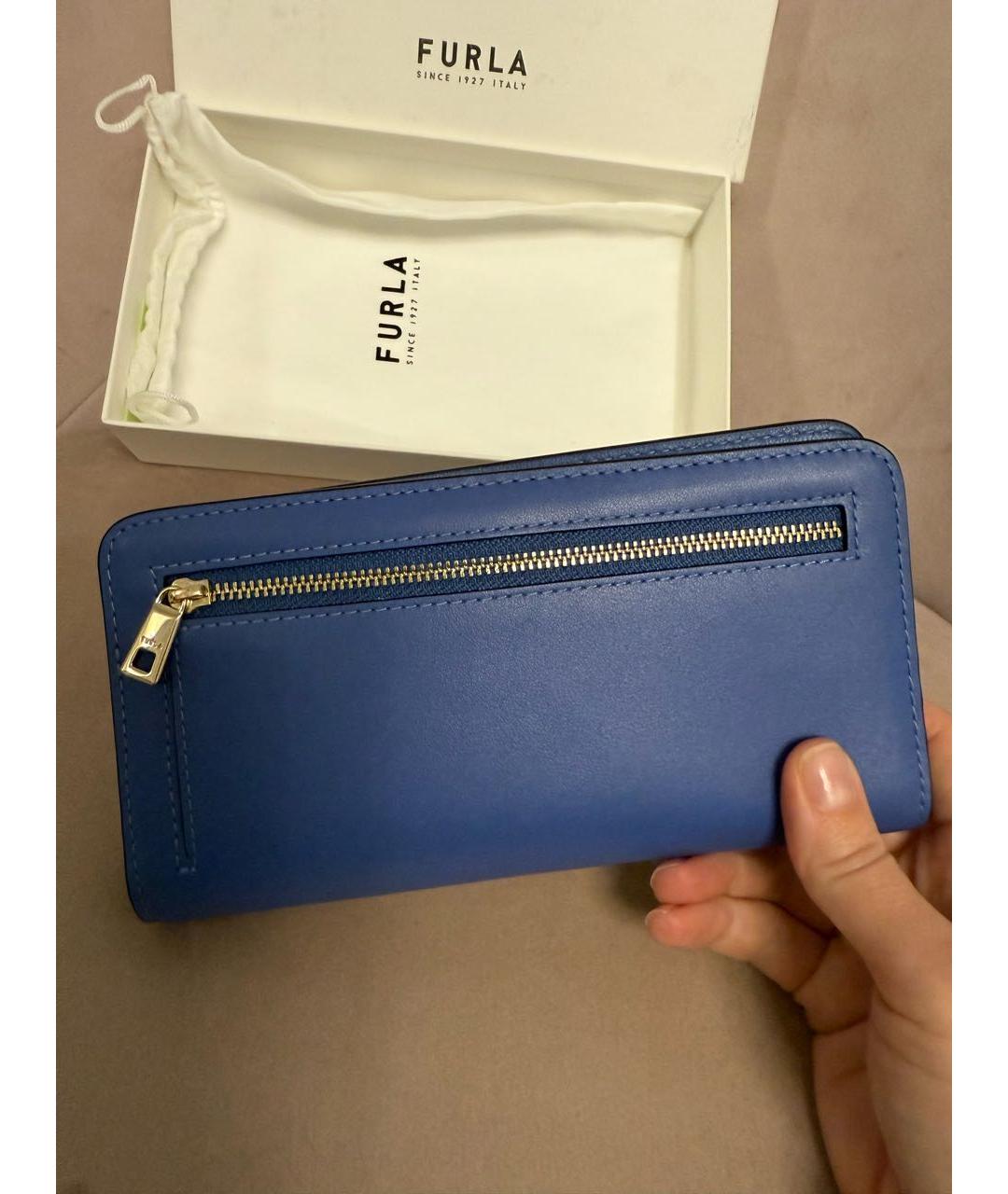 FURLA Синий кожаный кошелек, фото 5