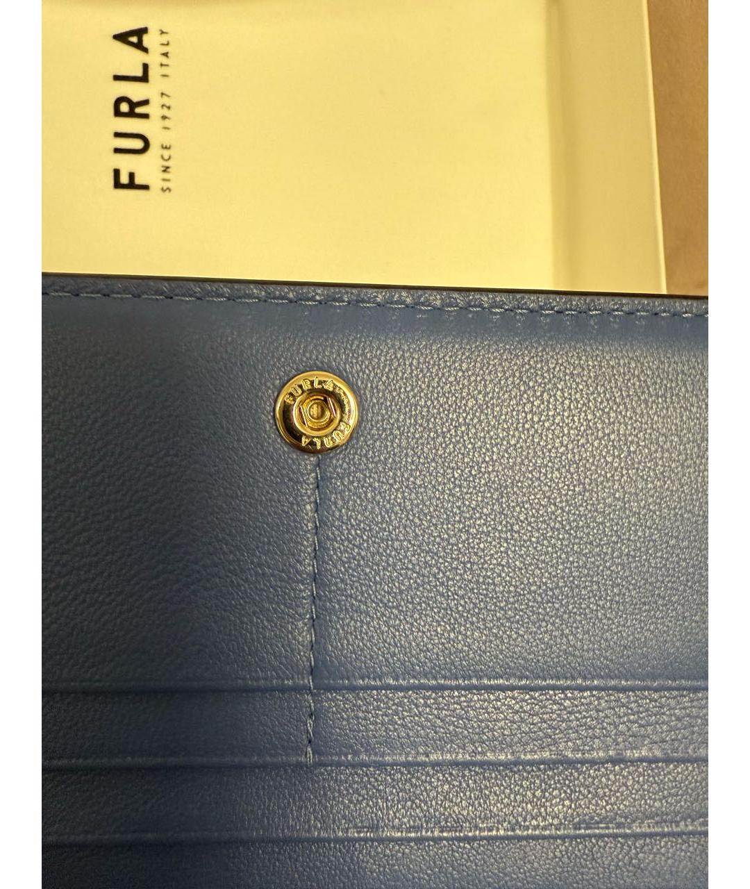FURLA Синий кожаный кошелек, фото 3