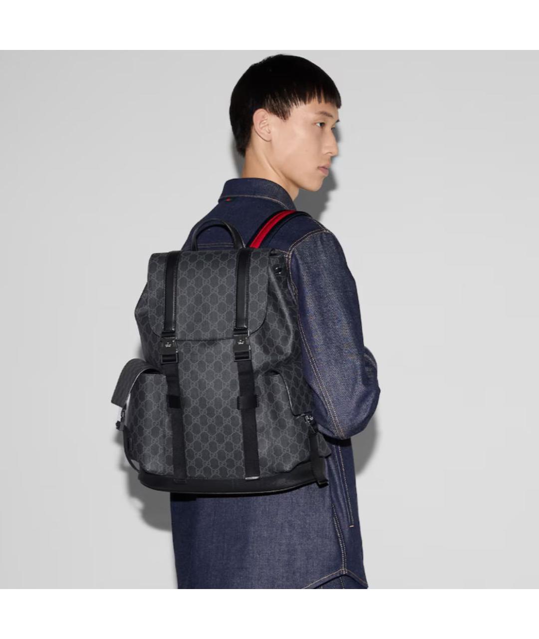 GUCCI Черный кожаный рюкзак, фото 3