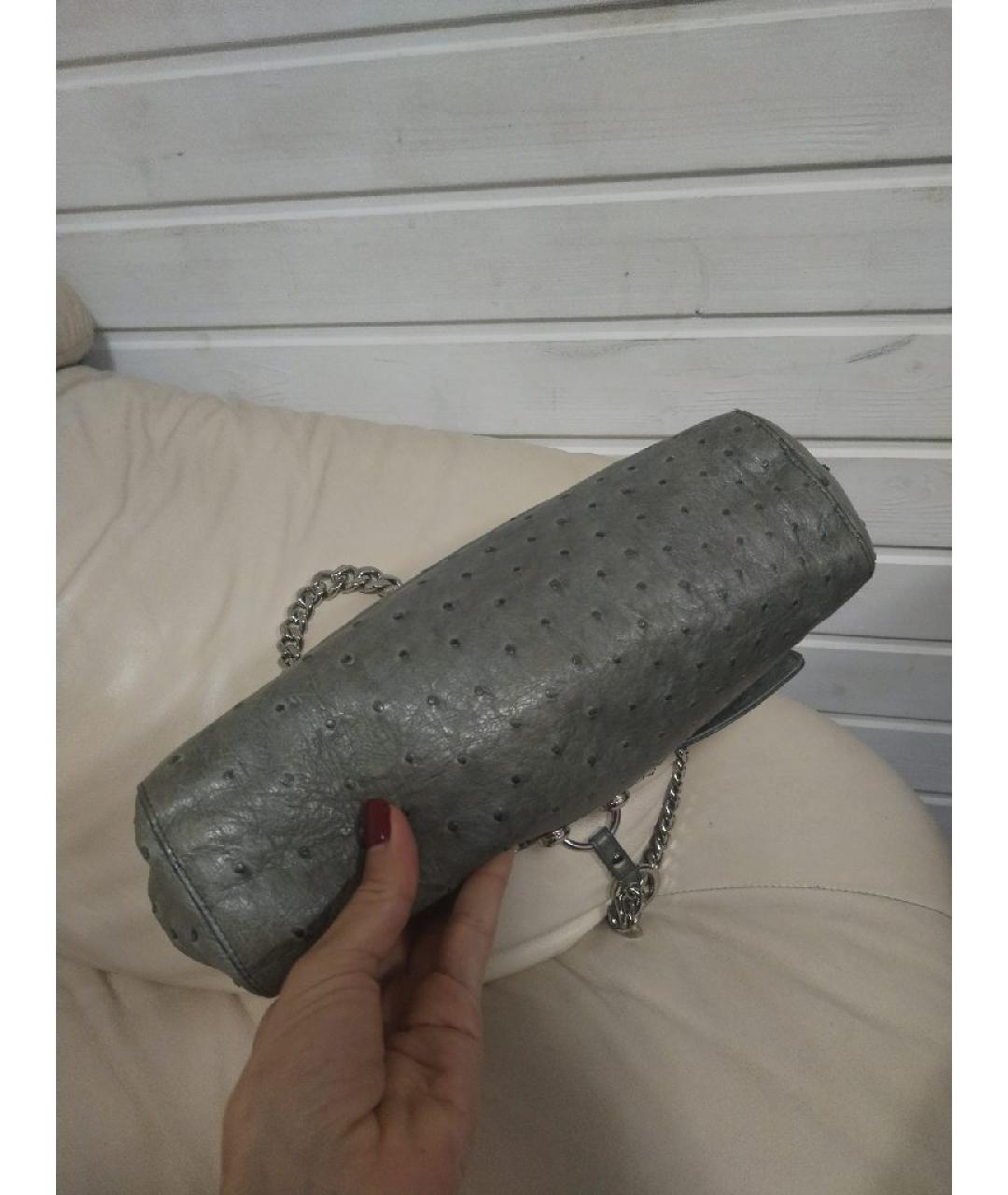 YVES SAINT LAURENT BEAUTY Серая кожаная сумка через плечо, фото 3