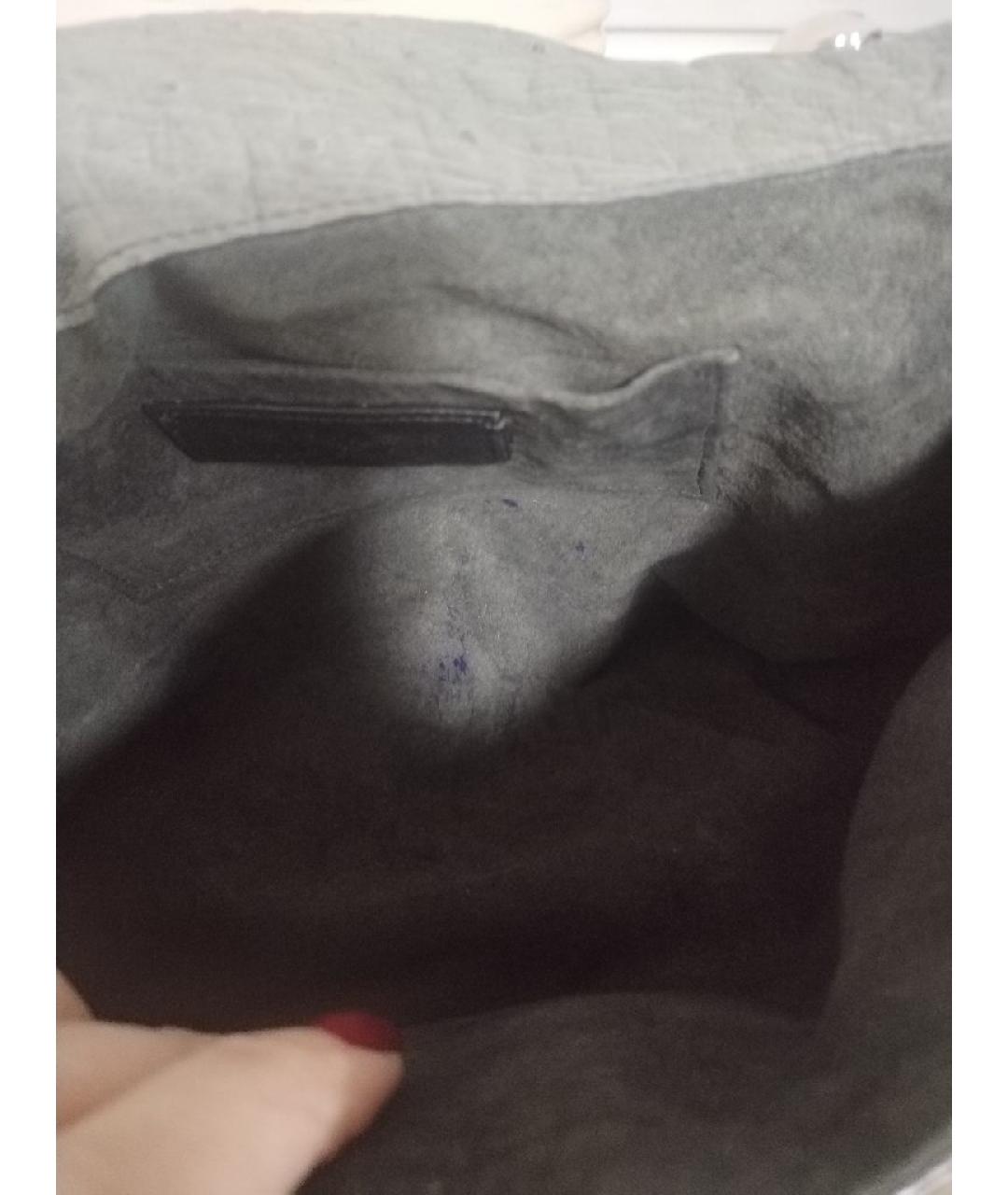 YVES SAINT LAURENT BEAUTY Серая кожаная сумка через плечо, фото 7