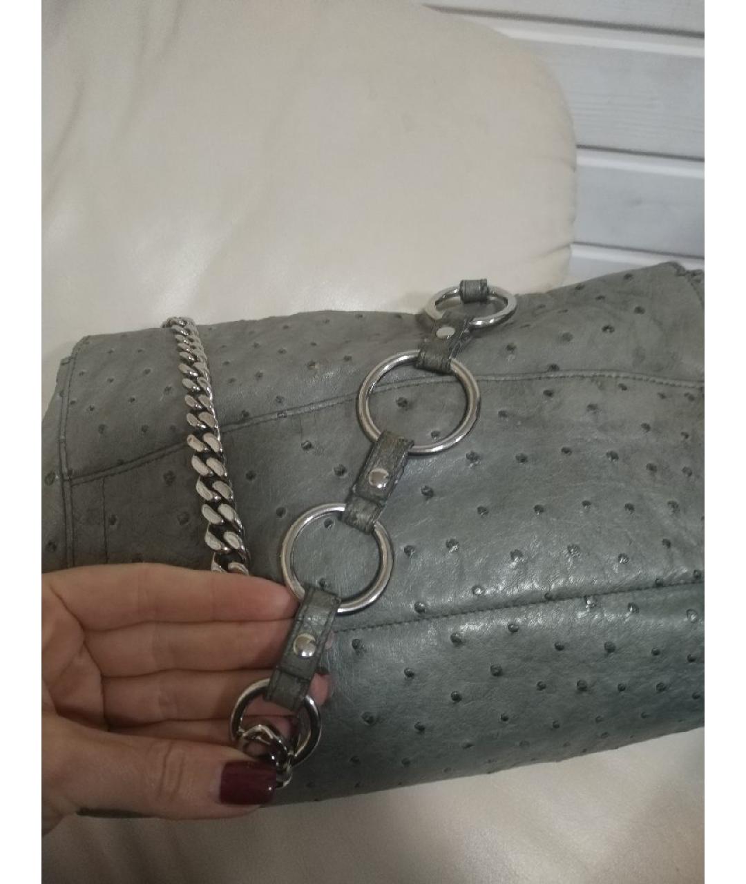 YVES SAINT LAURENT BEAUTY Серая кожаная сумка через плечо, фото 4