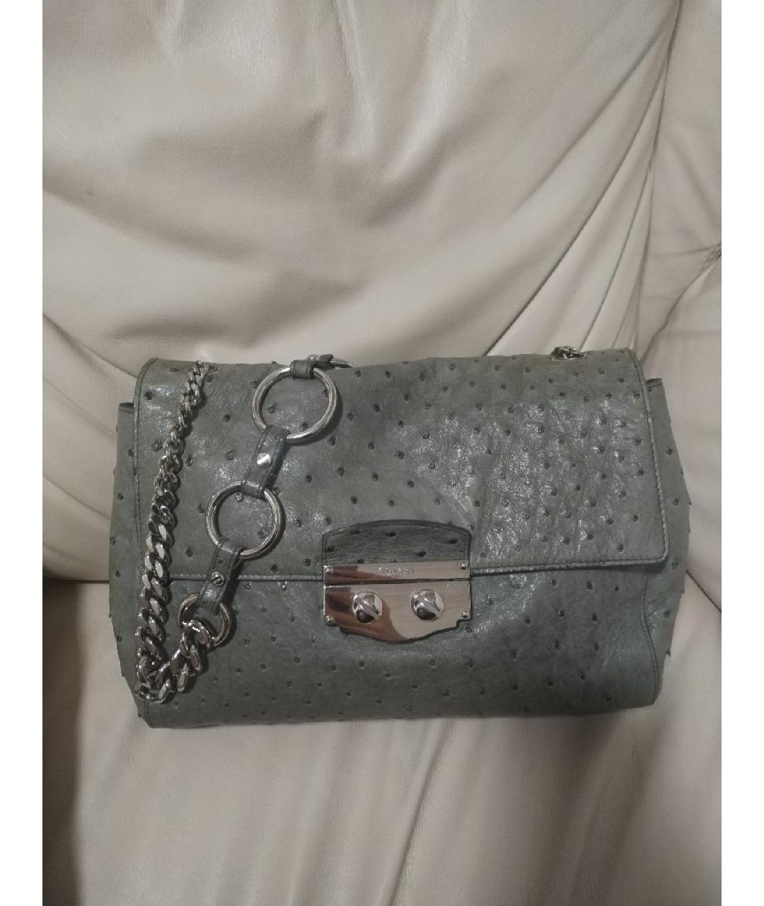 YVES SAINT LAURENT BEAUTY Серая кожаная сумка через плечо, фото 8