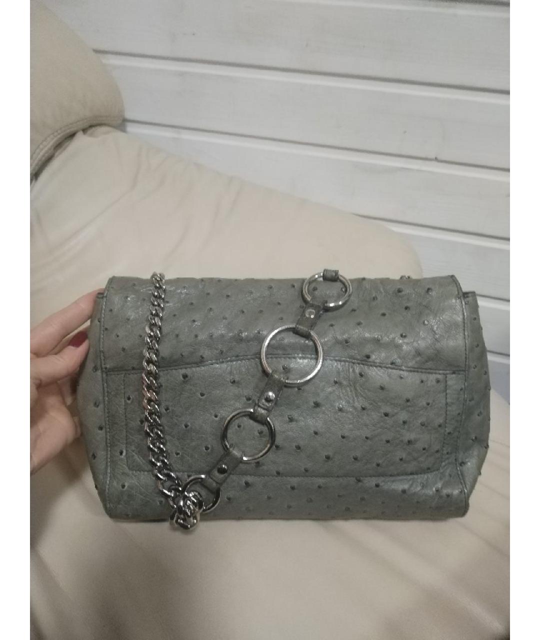 YVES SAINT LAURENT BEAUTY Серая кожаная сумка через плечо, фото 5