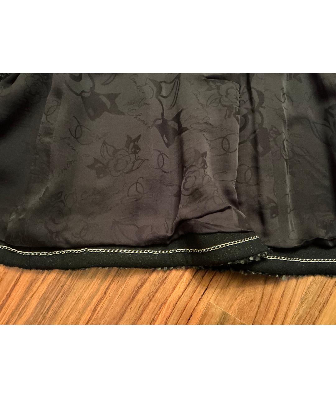 CHANEL Черный твидовый жакет/пиджак, фото 7